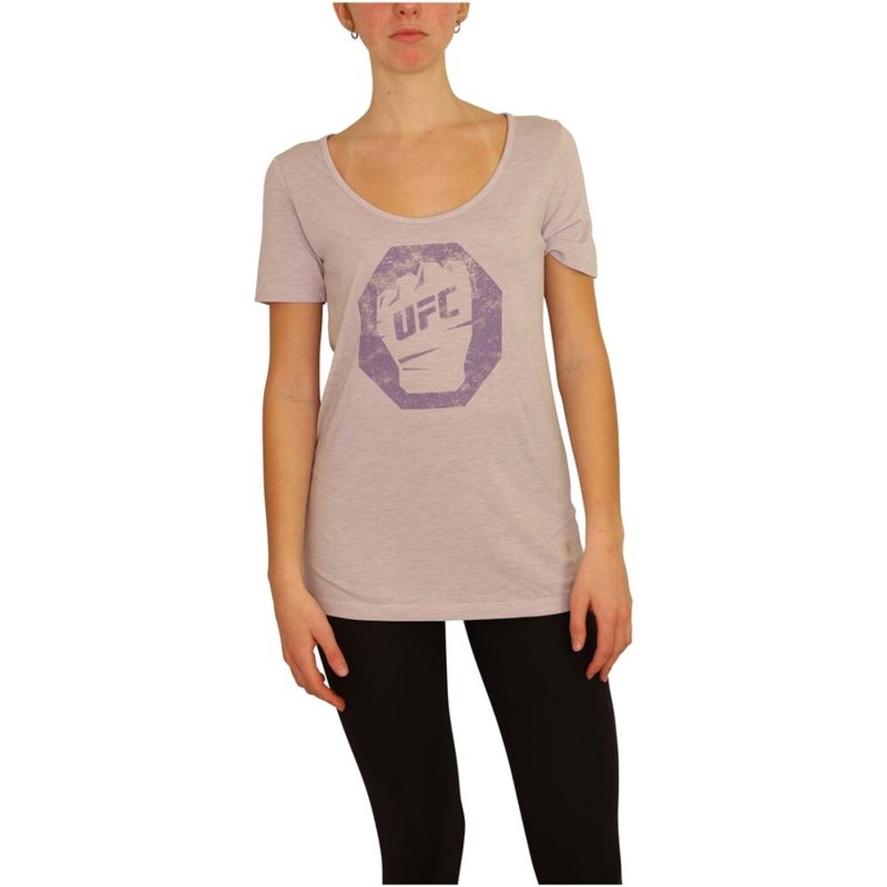 UFC Womens Distressed Logo Graphic T-Shirt, NWT